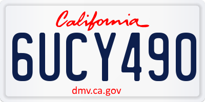 CA license plate 6UCY490
