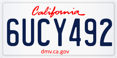 CA license plate 6UCY492