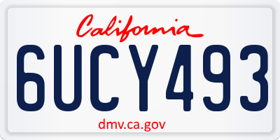 CA license plate 6UCY493