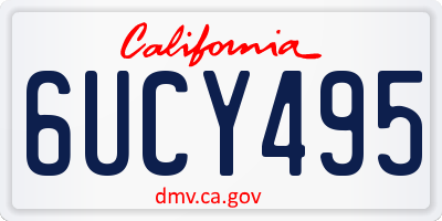 CA license plate 6UCY495
