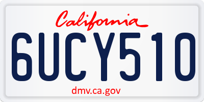 CA license plate 6UCY510