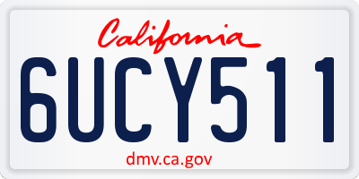 CA license plate 6UCY511