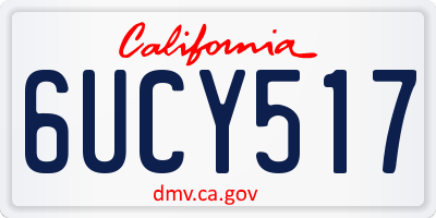 CA license plate 6UCY517