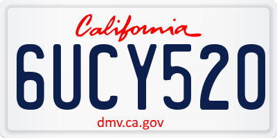 CA license plate 6UCY520