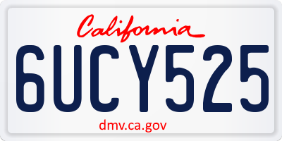 CA license plate 6UCY525