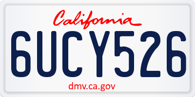 CA license plate 6UCY526