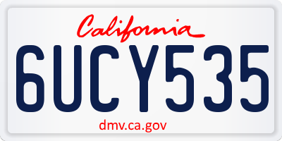 CA license plate 6UCY535