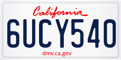 CA license plate 6UCY540