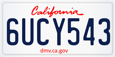 CA license plate 6UCY543