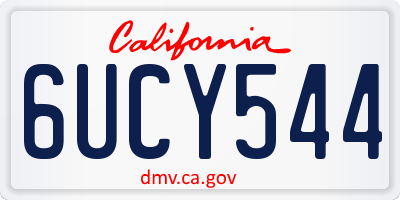 CA license plate 6UCY544