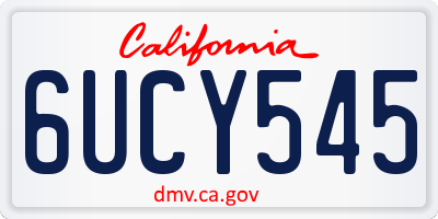 CA license plate 6UCY545
