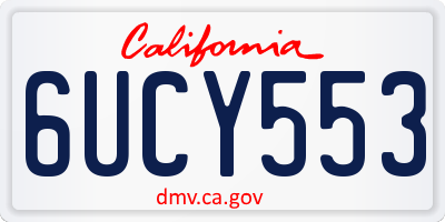 CA license plate 6UCY553