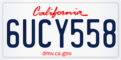 CA license plate 6UCY558