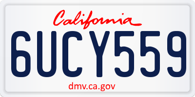CA license plate 6UCY559