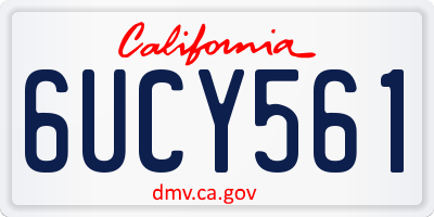 CA license plate 6UCY561