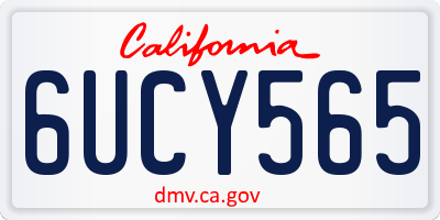 CA license plate 6UCY565
