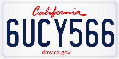 CA license plate 6UCY566