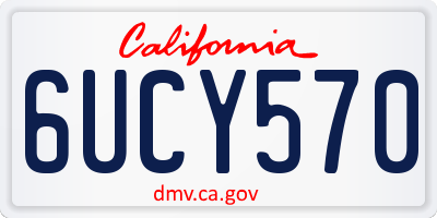 CA license plate 6UCY570