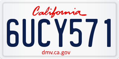 CA license plate 6UCY571