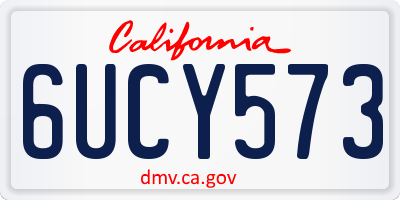 CA license plate 6UCY573