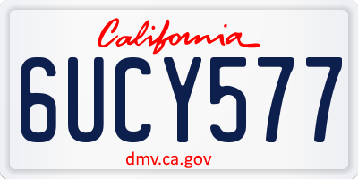 CA license plate 6UCY577