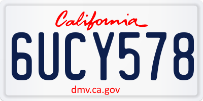 CA license plate 6UCY578