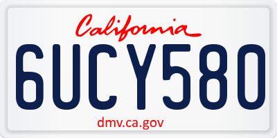 CA license plate 6UCY580
