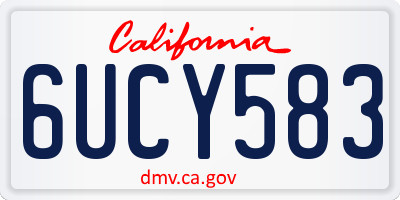 CA license plate 6UCY583