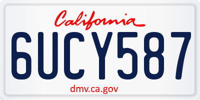 CA license plate 6UCY587