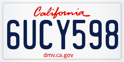 CA license plate 6UCY598