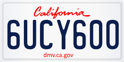 CA license plate 6UCY600