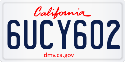 CA license plate 6UCY602