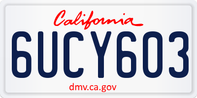CA license plate 6UCY603