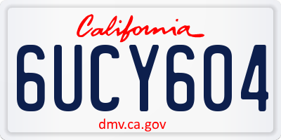 CA license plate 6UCY604