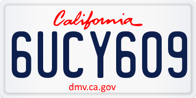 CA license plate 6UCY609