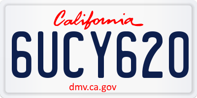 CA license plate 6UCY620