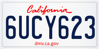 CA license plate 6UCY623