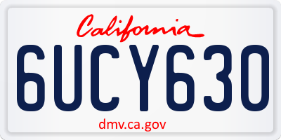 CA license plate 6UCY630