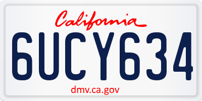 CA license plate 6UCY634