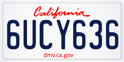 CA license plate 6UCY636
