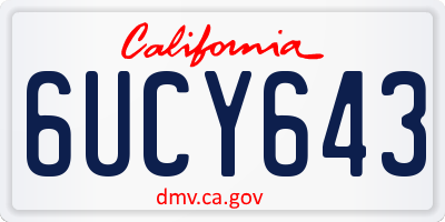CA license plate 6UCY643