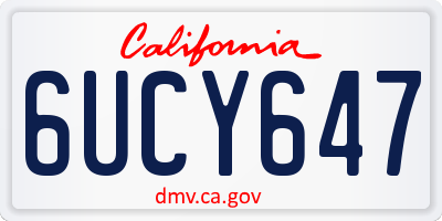 CA license plate 6UCY647