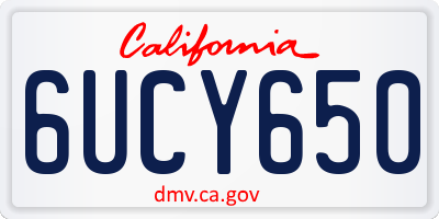 CA license plate 6UCY650