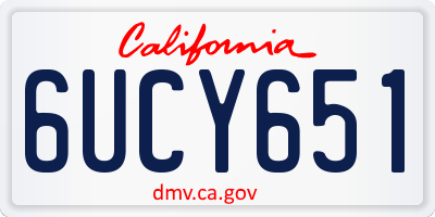 CA license plate 6UCY651
