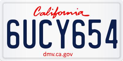 CA license plate 6UCY654