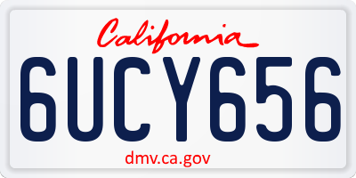 CA license plate 6UCY656
