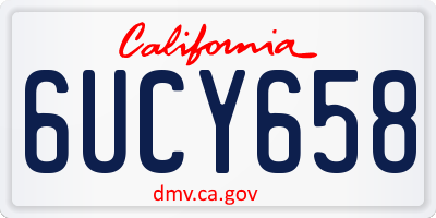 CA license plate 6UCY658