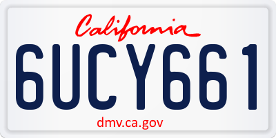 CA license plate 6UCY661
