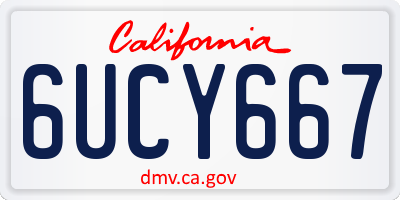 CA license plate 6UCY667