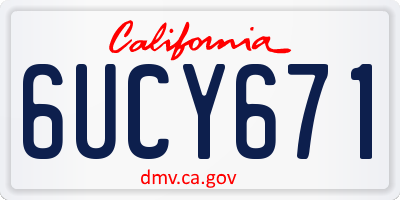 CA license plate 6UCY671